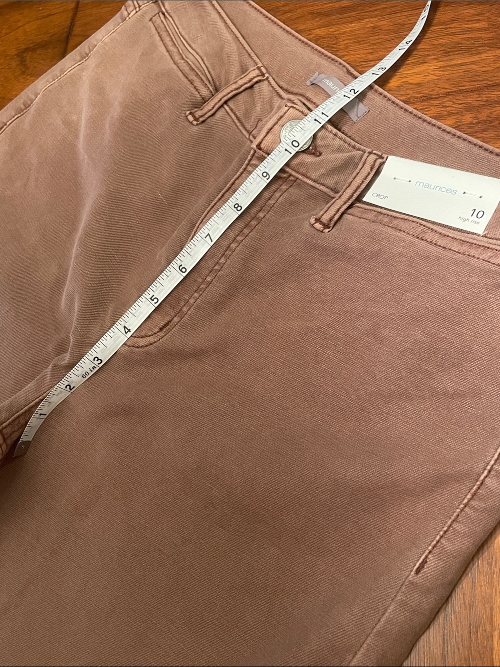 Maurices Women's High-Rise Cropped Wide Leg in Light Brown M91 - Picture 4 of 9